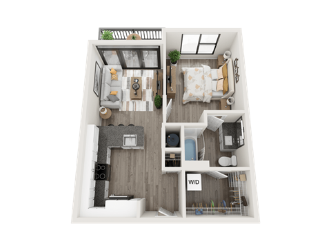 A1 Floor Plan at Link Apartments® Montford, North Carolina, 28209